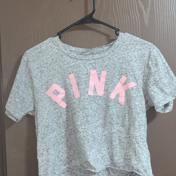 PINK Victoria's Secret Gray and Pink Crop Top - Picture 2 of 4